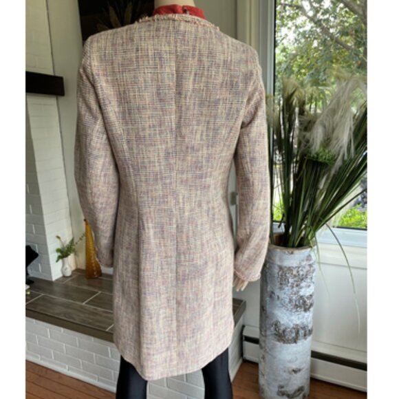 Long tall Sally Tweed Fringed Lavender Jacket Sz 6-8 - Picture 4 of 15